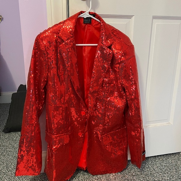 Suits & Blazers Mens Red Sequin Suit Jacket Poshmark